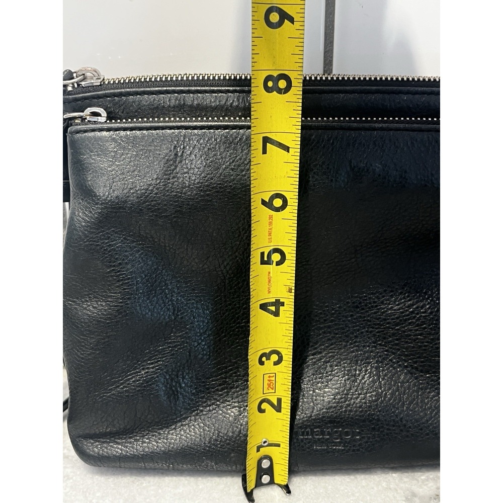 Margot New York Black Pebbled Leather Purse Y2K Crossbody Bag Classic - Picture 4 of 11